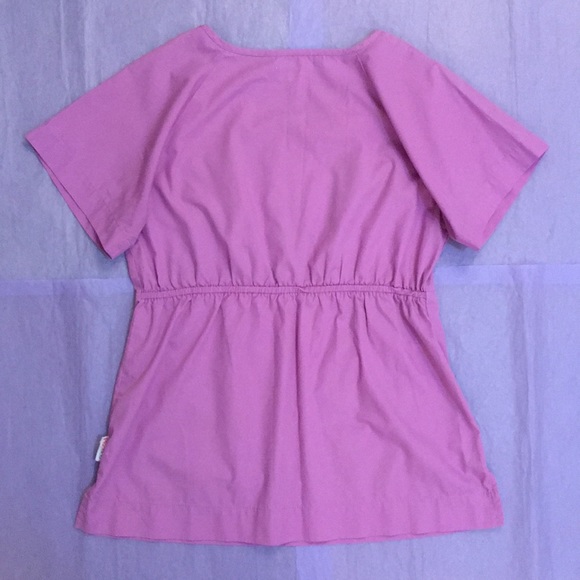 Peaches Solid Lilac Purple Scrub Top Size Small - Picture 2 of 4